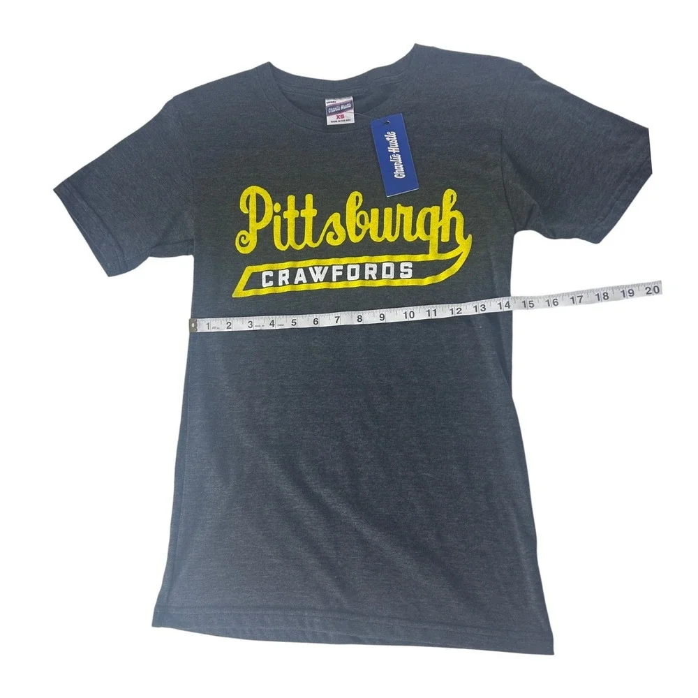 Charlie Hustle Pittsburgh Crawfords T-Shirt Unisex XS Gray Negro Leagues USA NWT